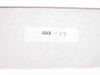 Spectrum GRX-17 model label closeup showing hand-typed GRX-17 identification tag on white label