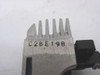 Epson C28E19B dot matrix printhead — close-up of print pins and stamped part number C28E19B on metal guide comb