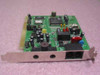 Rockwell FB FM34PVS ISA combo modem sound card – front angled view showing RJ-11 port and audio jacks on bracket