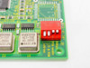 Madge Smart 16/4 AT Plus Ringnode – close-up of DIP switch area showing Kyocera oscillators (40.0000 MHz) and 16Mbps/I-O/ROM switch labels