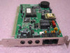 Cirrus Logic CL-MD3450D-SC-B 16-bit ISA modem card — front-left angle showing RJ-11 ports and onboard speaker
