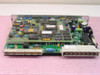 Baldor ASR BTS10 servo drive board – top-down view of full PCB showing ICs, capacitors, and rear connector row