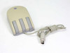Sun Type 5 Optical Mouse 370-1398 — rear three-quarter view showing three-button layout and DIN connector on cable end