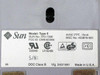 Sun Type 5 mouse bottom label close-up: Model Type 5, SUN No 370-1398, MSC 403876-001, 5VDC 15mA, FCC ID CWE403356, Made in USA, Vfg. 243/1991