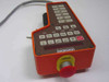 Unimation 3D32488G02 Teach Pendant – bottom view showing red E-Stop mushroom button labeled STOP