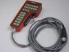 Unimation 3D32488G02 Teach Pendant Assembly Rev E – full front view with attached multi-pin cable and key