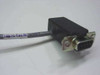 FSI 907953-005 debug cable – close-up of male DB9 connector end with label reading Debug Cable