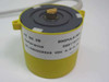 FSI PE 60 C5 D22116100 rotary encoder side view – yellow cylindrical body with label reading PE 60 C5, 200PULS/REV, Reference D22116100, SN 490003343, VDC 4.5–5