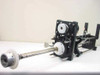 Mycom BRA85-10 full apparatus – alternate angle showing complete rail assembly, white hub, and motor bracket
