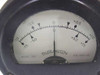 Burlington 331 meter dial closeup showing dual scale markings, 100UA full scale rating, and Burlington model label