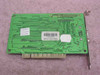 Union UNI-338 PCI video card – solder-side/back view showing PCB traces, UNION silk screen, Made in China barcode sticker, and VGA bracket port