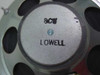 Lowell 8CW driver label – center cap markings showing 8CW model designation and Lowell brand