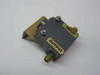 E&M Laboratories S12T82 RF microwave isolator — angled front view showing INPUT and OUTPUT SMA-F port labels and mounting bracket