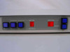 Raritan MCPS16 front panel close-up showing Auto-Scan, Auto-Skip, Bank, and Channel buttons with dual red LED numeric displays