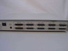 Raritan MCPS16 rear panel showing Bank OUT, Bank IN DB25 ports and paired DB25 channel connectors CH1 through CH10 with PS/2 mouse port