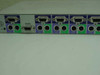 Compaq 106-1502-03 KVM Switch – close-up of console port (A), serial port, and ports 1–4 with VGA and PS/2 connectors