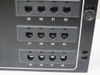Ortronics OR-809004910 patch panel – close-up of port modules 29-32, 37-40, and 45-48 showing modular RJ jacks