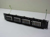 Lucent 110 patch panel front view showing color-coded 4-pair punch-down wiring blocks across full width