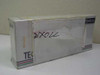 Tecmar 811619 tape cable retail box — side and back view showing shelf wear, torn tape, and handwritten inventory marking