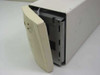 APC Back-UPS Pro 420PNP with broken front face plate displaced, showing internal battery bay and ribbon cable