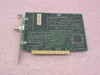 Thomas-Conrad TC6142 ISA Network Card – solder side showing PCB traces, ISA gold-finger edge connector, and BNC coax bracket port