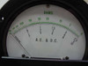 Q.V.S. Inc MOD-450R close-up of ohms scale face showing multi-range arcs from 0 to infinity including 0–5, 0–20, 0–100, 0–500 and A.C. & D.C. label