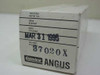 Esterline Angus 37020X original box end panel showing reorder chart no. 37020X, date finished Mar 31 1995, and Esterline Angus logo