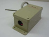 Nelson TA119-012 GZ thermal switch — right-side view of closed beige non-metallic Type 4X enclosure with capillary probe coiled on top