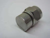 S/M T50M5A RF termination load — rear/termination face view showing flat stainless steel load body and coupling ring