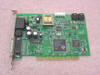 HP 5184-3448 Rev GB PCI fax modem card – PCB top view showing main modem controller chip, transformer, capacitors, and edge connector