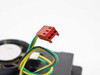 Intel Pentium II SL2WZ — closeup of fan power connector showing red 3-pin header with green, yellow, and black wires