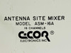 C-COR Electronics ASM-16A label closeup showing Antenna Site Mixer model and 16 Channels designation