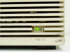 HP 9000 300 98561X chassis — close-up of lower front showing illuminated green power/status LED indicator