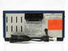 Micro Star MS-136 rear panel full view showing 3-outlet block, rating plate, and warning labels