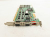 Western Digital 61-603145 ISA video card – side view of bracket showing dual 9-pin DB9 connectors and red dip switch block