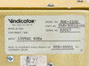 Vindicator RMC-2100 rating label showing Model RMC-2100, Part No. 548-30012-01, Serial No. 8J017, Input 110VAC 60Hz, Made in USA, Copyright 1985, installation diagram reference 908-30001