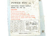 Power Win PW-150 rating label – shows model number, output voltage and current specifications, Made in Taiwan R.O.C.
