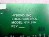 HyBond Inc. Model 614 616 Logic Control Card PCB – close-up of silkscreen label reading HYBOND INC. LOGIC CONTROL MODEL 614,616 REV.