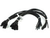 MC3 solar panel cable lot of 10 sets — male connectors on left, cut wire ends on right, full 22-inch cable length shown