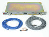 CCI RMC-1819-2-8 RX-AIT full unit displayed from front with blue Cat5e cable, gray multi-conductor cable, and small pigtail connector harness