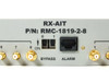 CCI RMC-1819-2-8 RX-AIT front panel close-up showing bypass switch, alarm RJ connector, and SMA DIV OUT ports 6-8 and 1