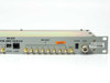 CCI RMC-1819-2-8 RX-AIT right side rear panel showing BYPASS, ALARM, DIV OUT SMA ports, DC BIAS, RX IN BNC, and serial number label