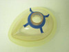 Intertech Ohio 225-5045-600 Nonconductive Face Mask – angled top view showing teardrop shape and blue port fitting