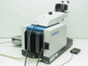 Reichert-Jung 2050 SuperCut side and rear view — blue cooling/drive panel, cable connections, foot pedal visible at right, Reichert-Jung branding on top