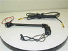 EIA CCD camera with illuminated optical tube arm extended, full assembly on white surface with attached cable and RCA connector