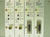 Close-up of installed repeater modules: two Model 320 (10BASE2 BNC) and two Model 310 (10BASE5 DB15) with ON LINE, ACT, SQE/COL indicators