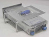 Omega Engineering DPS3400-K-3-5 rear view showing aluminum enclosure, blue terminal connectors, and accessory bag
