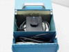 Photo Research Spectra 900-OP-C photometer interior view with lid open showing internal transformer, receiver head stowed inside blue enclosure