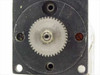 Photo-Sonics Series GOV motor — drive end view showing spur gear output with approximately 40 teeth and four mounting holes on face plate