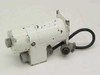 Photo-Sonics Series GOV Film Camera Drive Motor — right-side view showing white housing, multi-pin circular connector, and attached cable